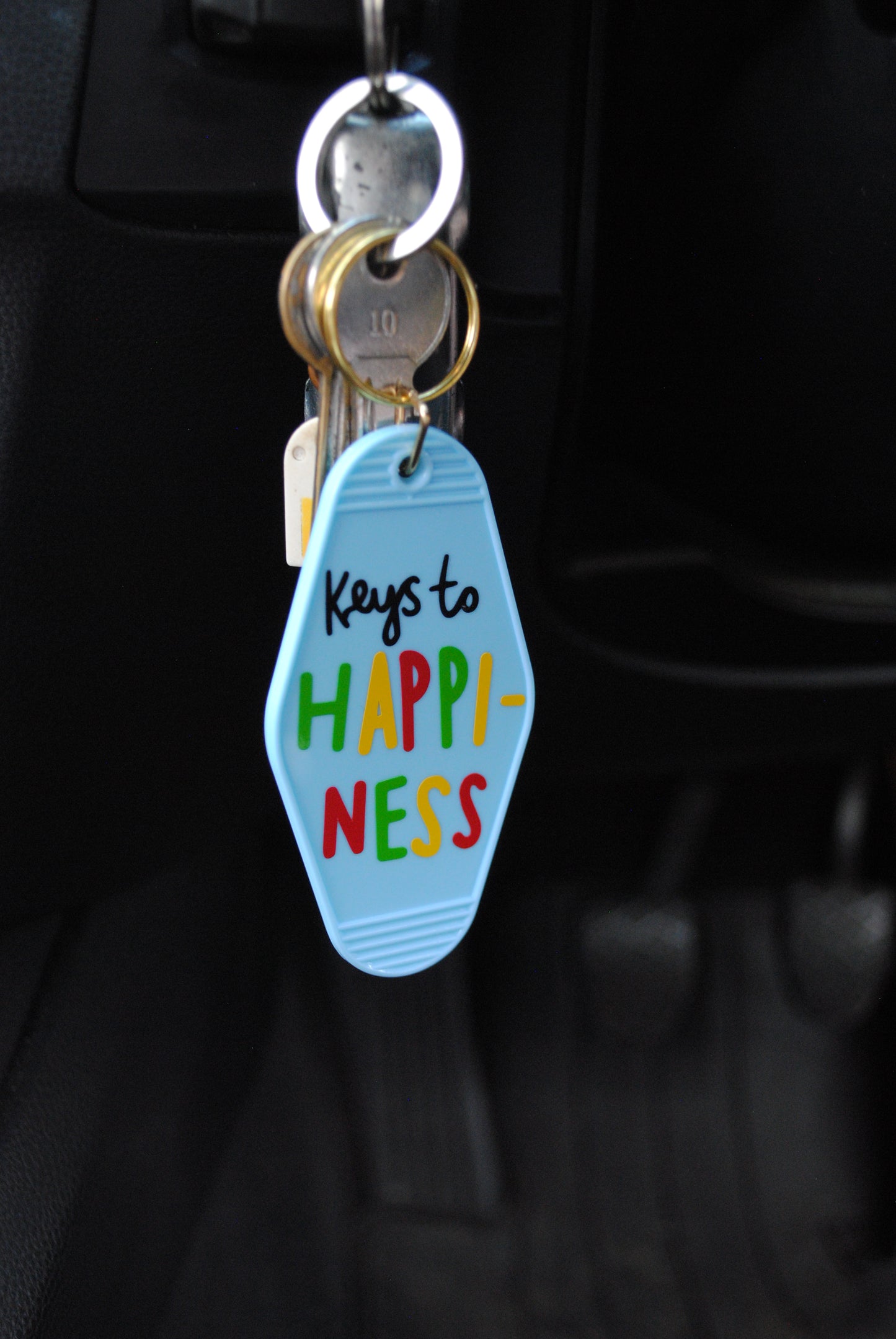Keys to happiness keyring
