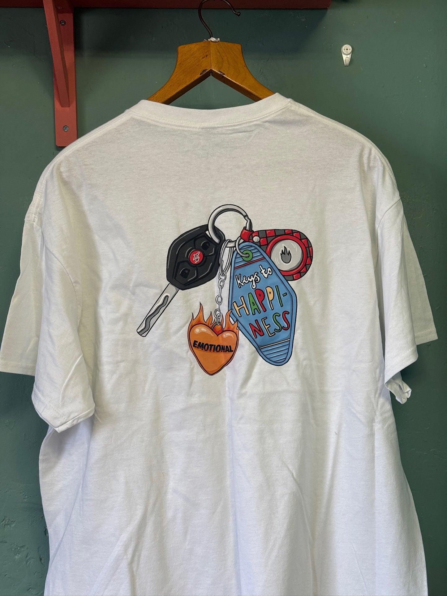 Keys to happiness t-shirts