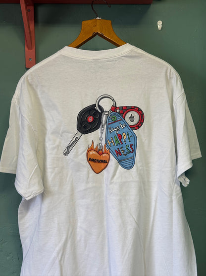 Keys to happiness t-shirts
