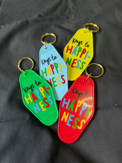 Keys to happiness keyring