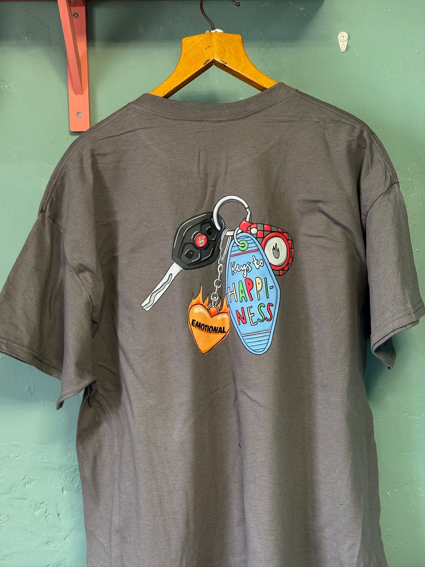Keys to happiness t-shirts