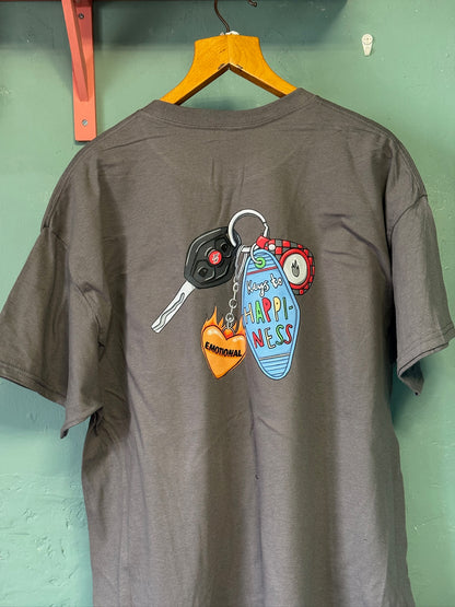 Keys to happiness t-shirts