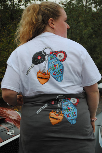 Keys to happiness t-shirts